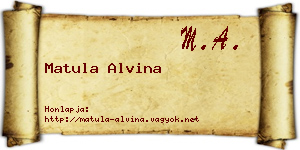 Matula Alvina névjegykártya
